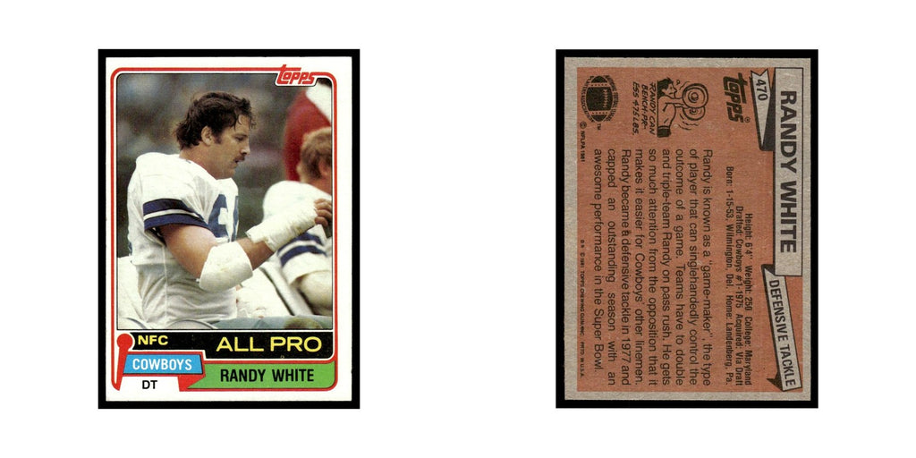 Randy White 1981 Topps #470.0 Dallas Cowboys Football Card EX