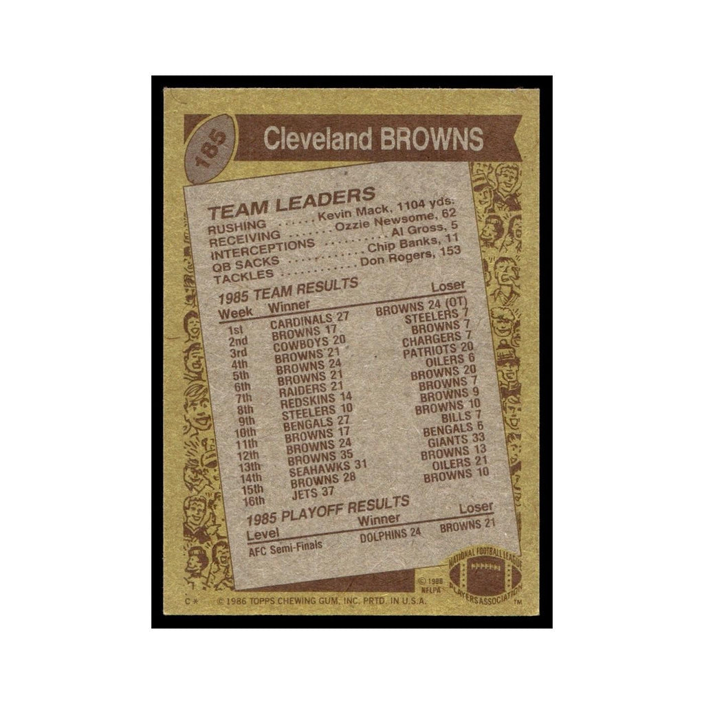 Browns Team Leaders 1986 Topps #185.0 Football Card EX