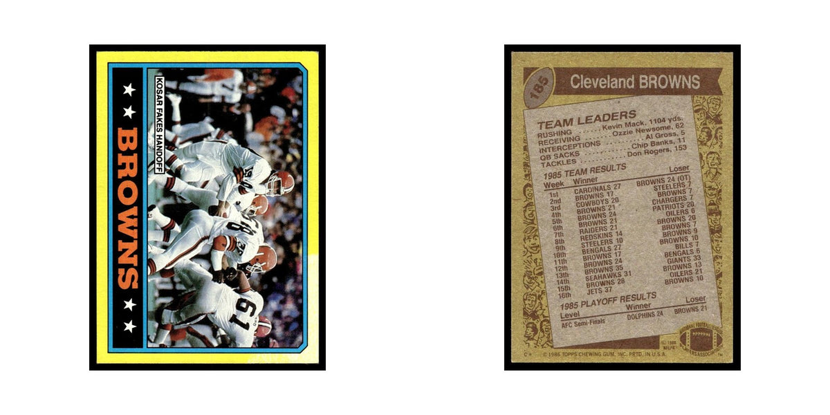 Browns Team Leaders 1986 Topps #185.0 Football Card EX