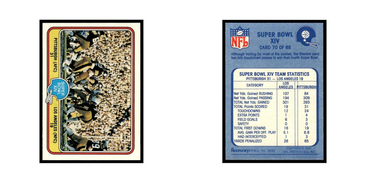 Super Bowl XIV 1981 Fleer Team Action #70.0 EX