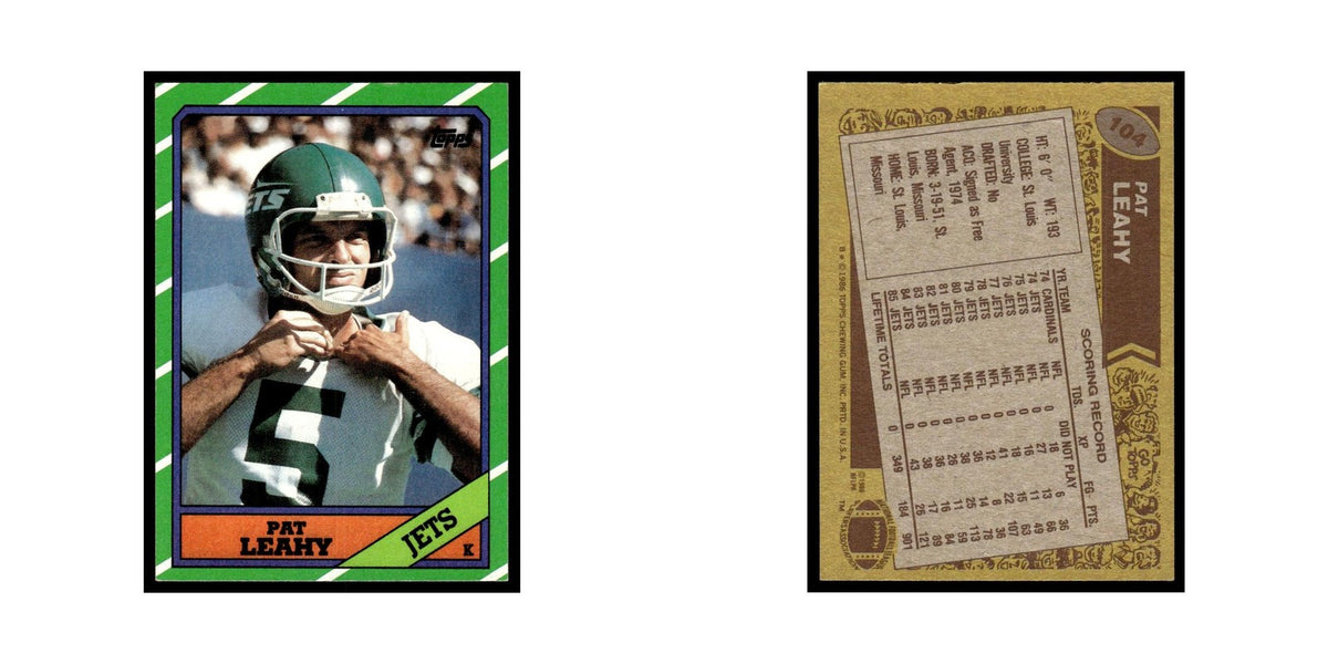 Pat Leahy 1986 Topps #104.0 New York Jets Football Card EX