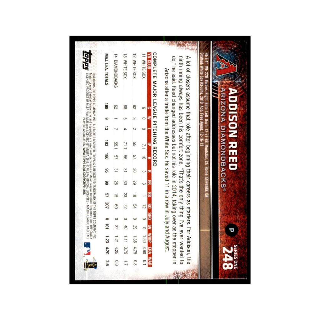 Addison Reed 2015 Topps #248 Baseball Cards Baseball Card NM