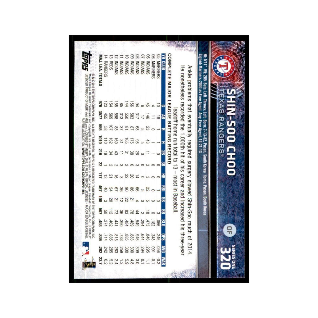 Shin-Soo Choo 2015 Topps #320 Baseball Cards Baseball Card NM