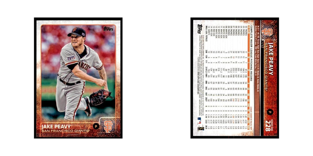 Jake Peavy 2015 Topps #228 Baseball Cards Baseball Card NM