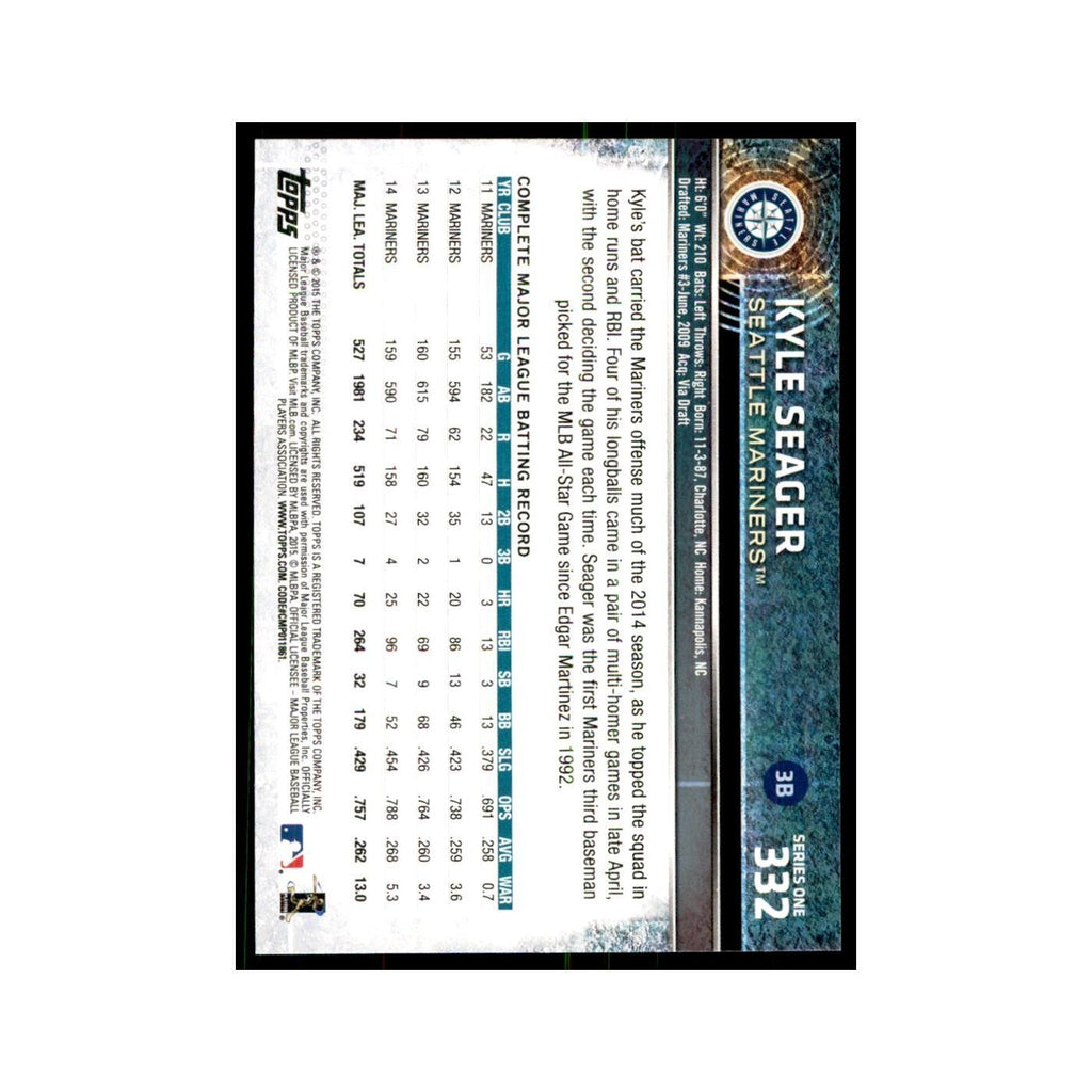 Kyle Seager 2015 Topps #332 Baseball Cards Baseball Card NM