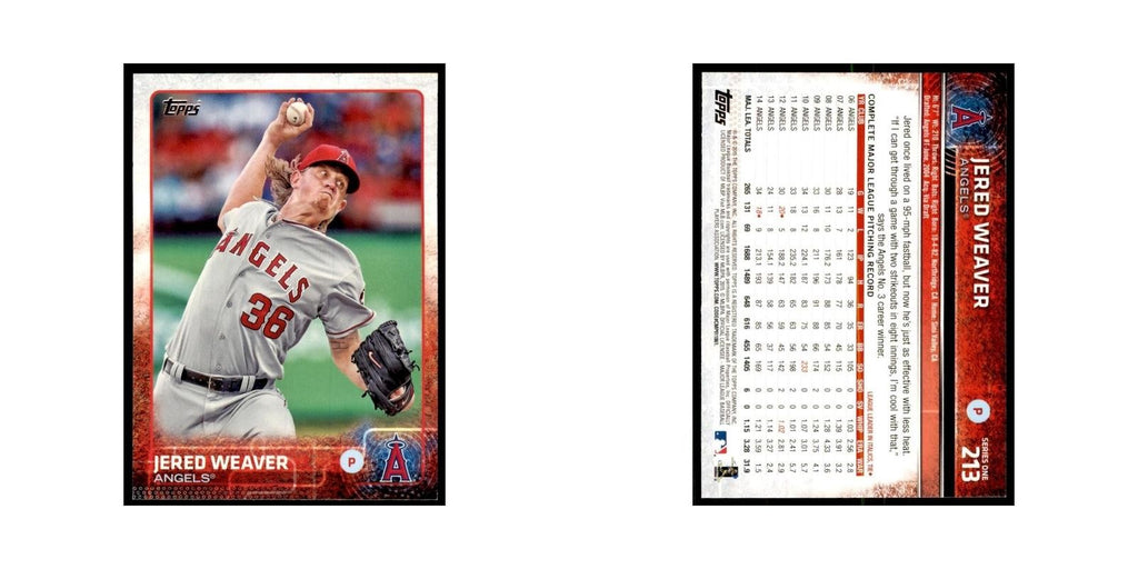 Jered Weaver 2015 Topps #213 Baseball Cards Baseball Card NM