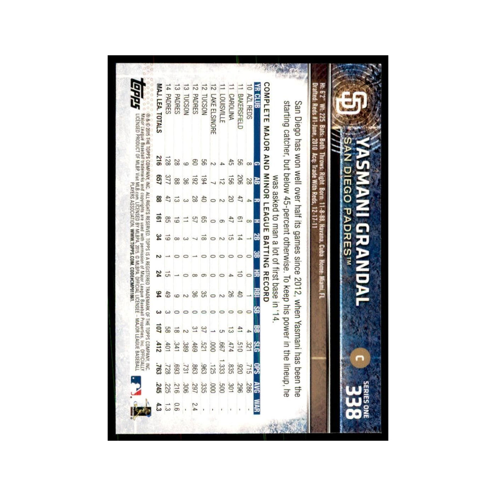 Yasmani Grandal 2015 Topps #338 Baseball Cards Baseball Card NM