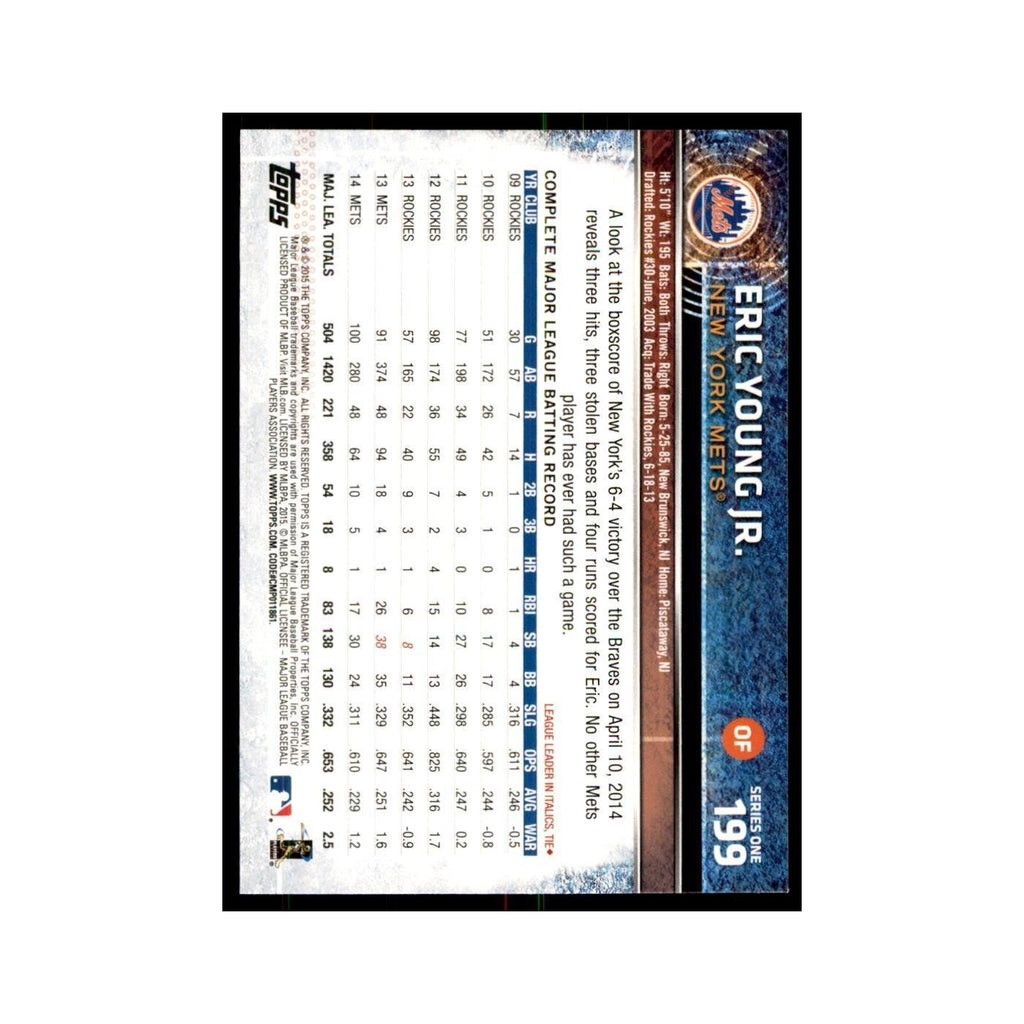 Eric Young Jr. 2015 Topps #199 Baseball Cards Baseball Card NM