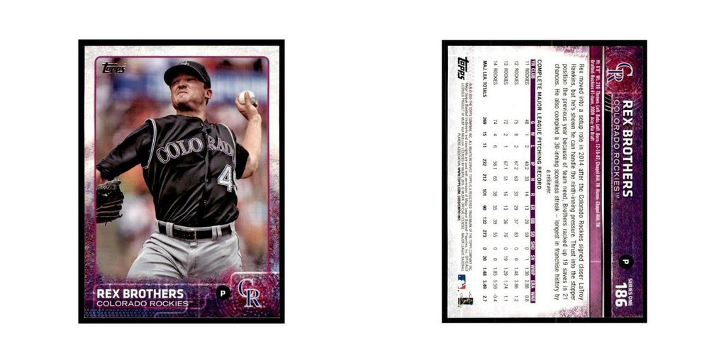 Rex Brothers 2015 Topps #186 Baseball Cards Baseball Card NM