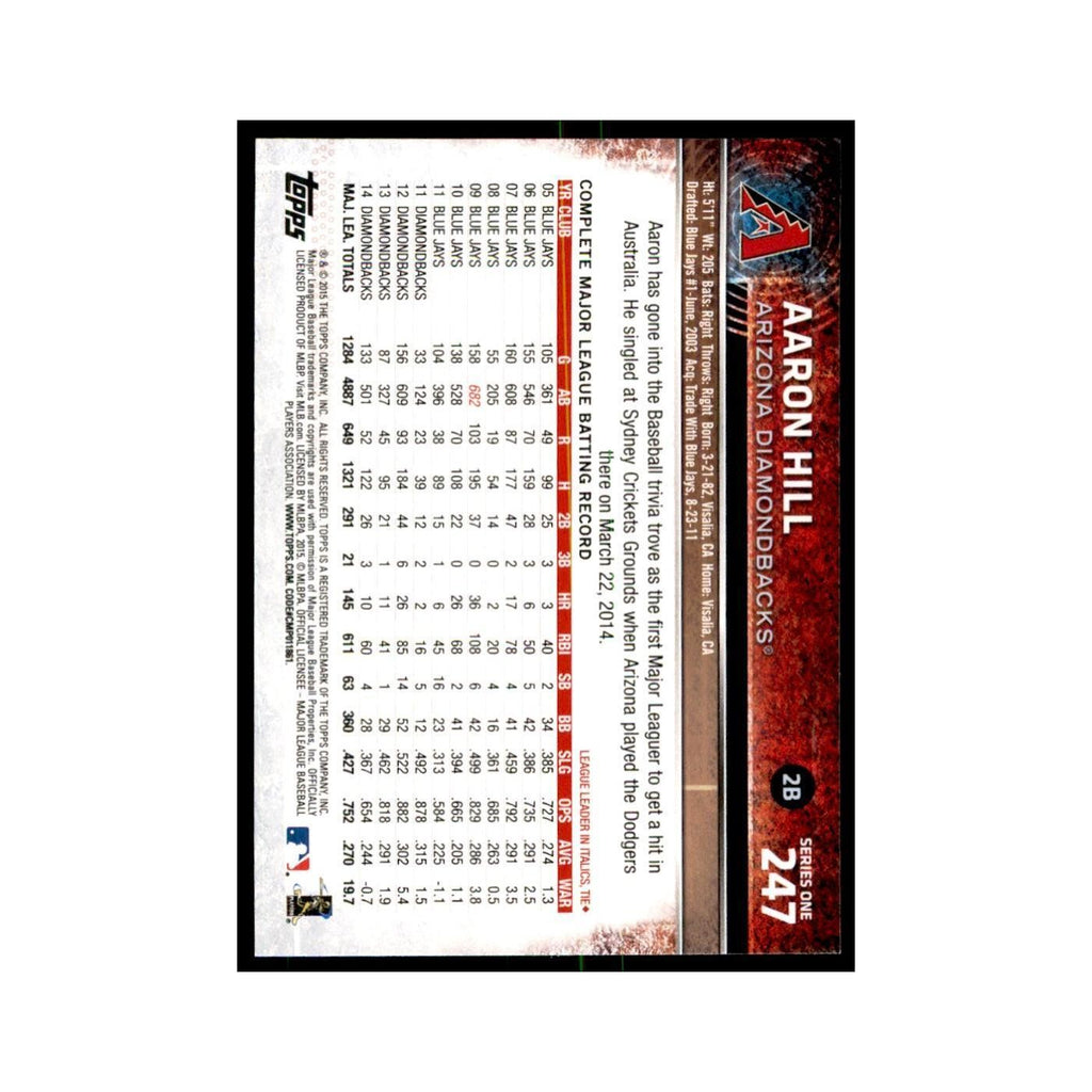 Aaron Hill 2015 Topps #247 Baseball Cards Baseball Card NM