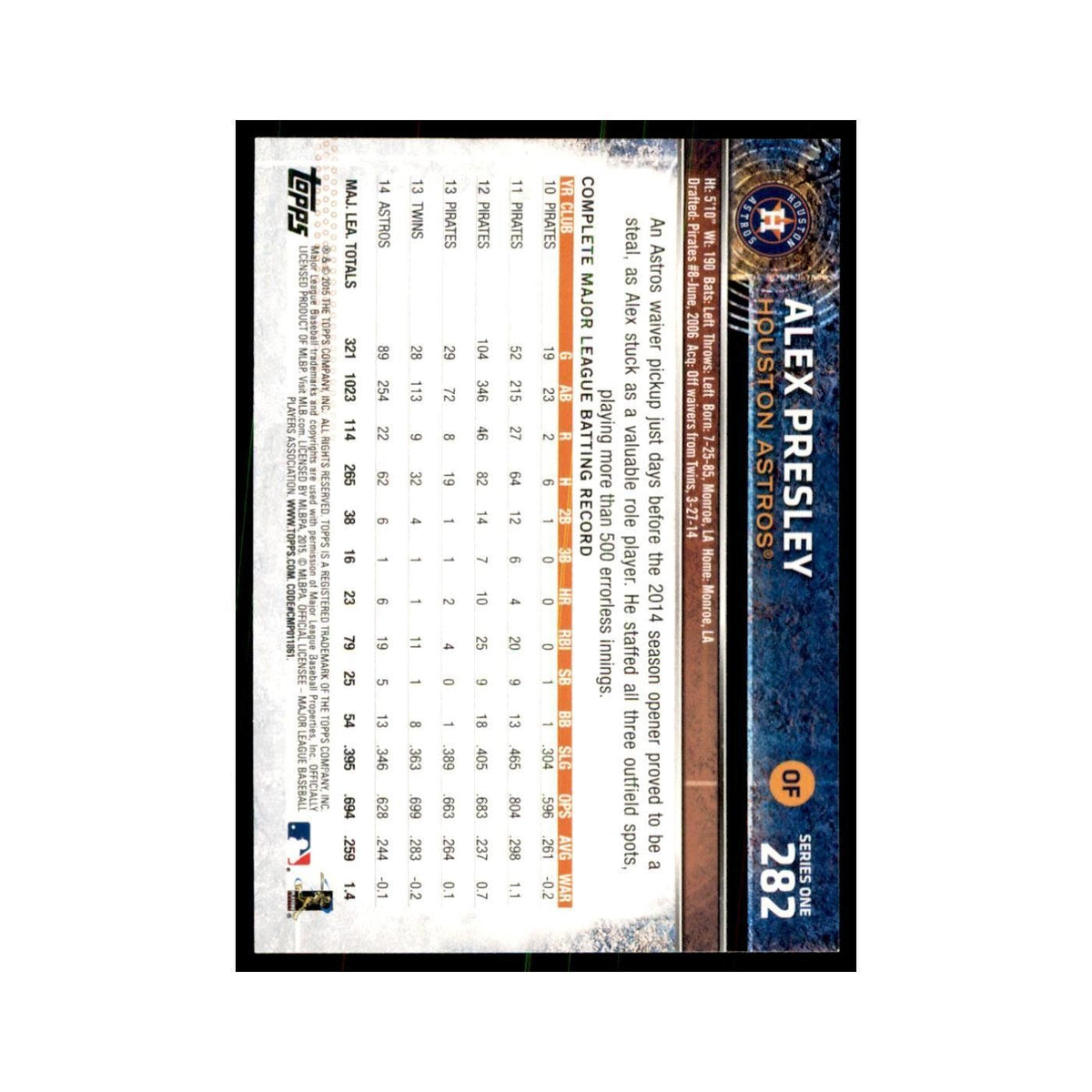 Alex Presley 2015 Topps #282 Baseball Cards Baseball Card NM