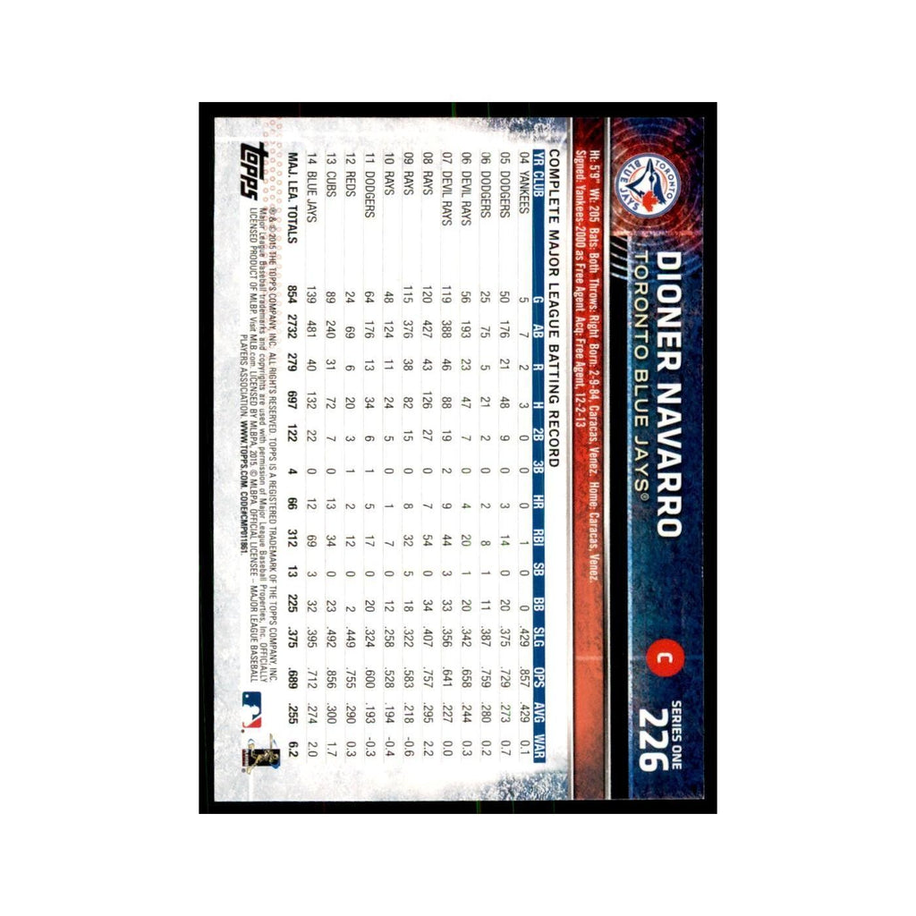 Dioner Navarro 2015 Topps #226 Baseball Cards Baseball Card NM
