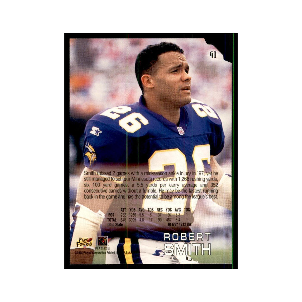 Robert Smith 1998 Absolute #41 Football Cards Football Card NM