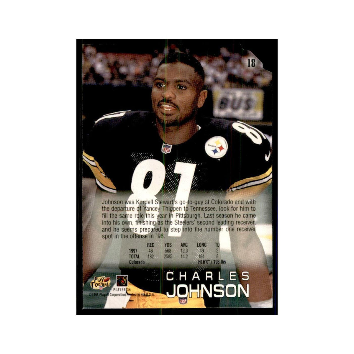 Carl Pickens 1998 Absolute #18 Football Cards Football Card NM