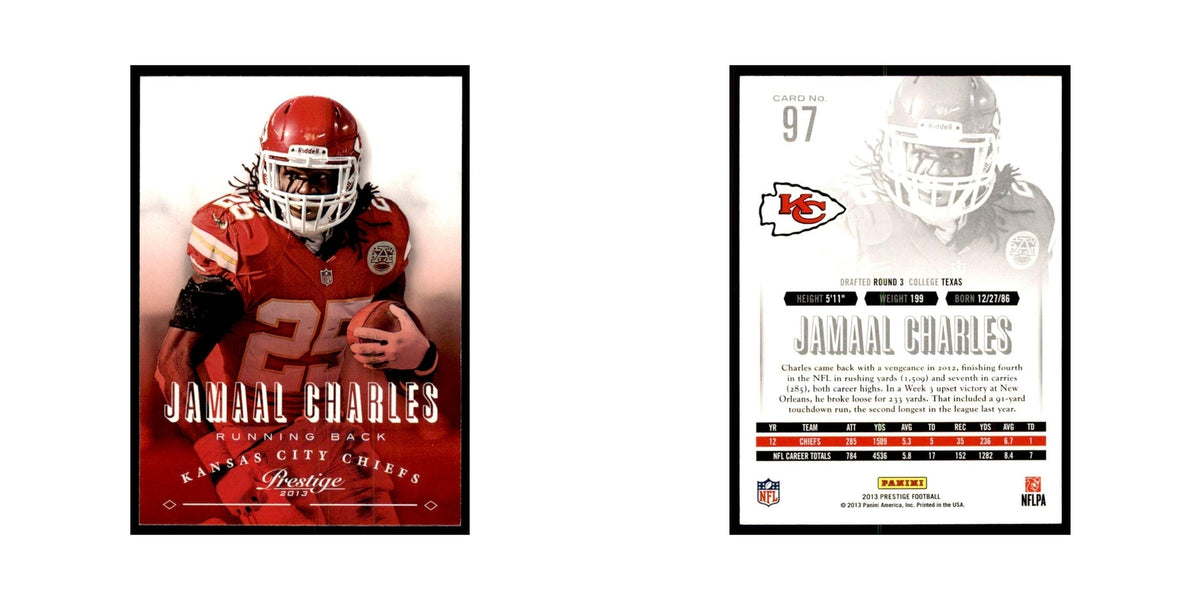 Jamaal Charles 2013 Panini Prestige #97 Kansas City Chiefs Football Card NM