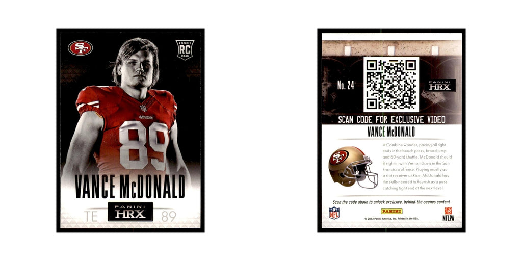 Vance McDonald 2013 Panini Prizm HRX Rookies #24 San Francisco 49ers NM