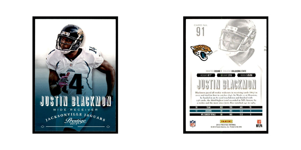 Justin Blackmon 2013 Panini Prestige #91 Jacksonville Jaguars Football Card NM