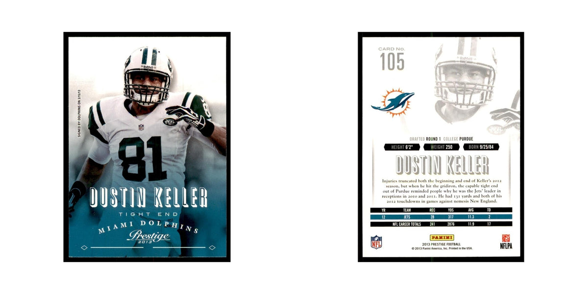 Dustin Keller 2013 Panini Prestige #105 Miami Dolphins Football Card NM