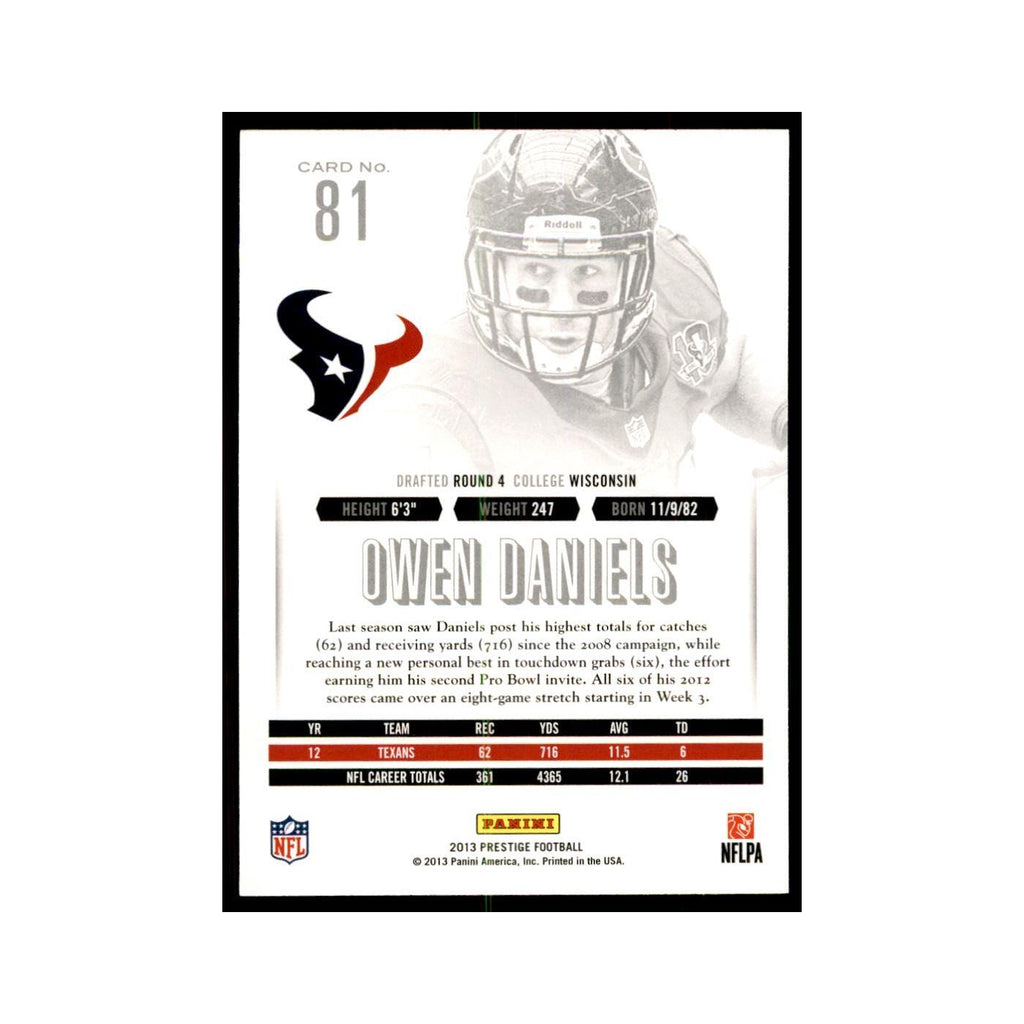 Owen Daniels 2013 Panini Prestige #81 Houston Texans Football Card NM