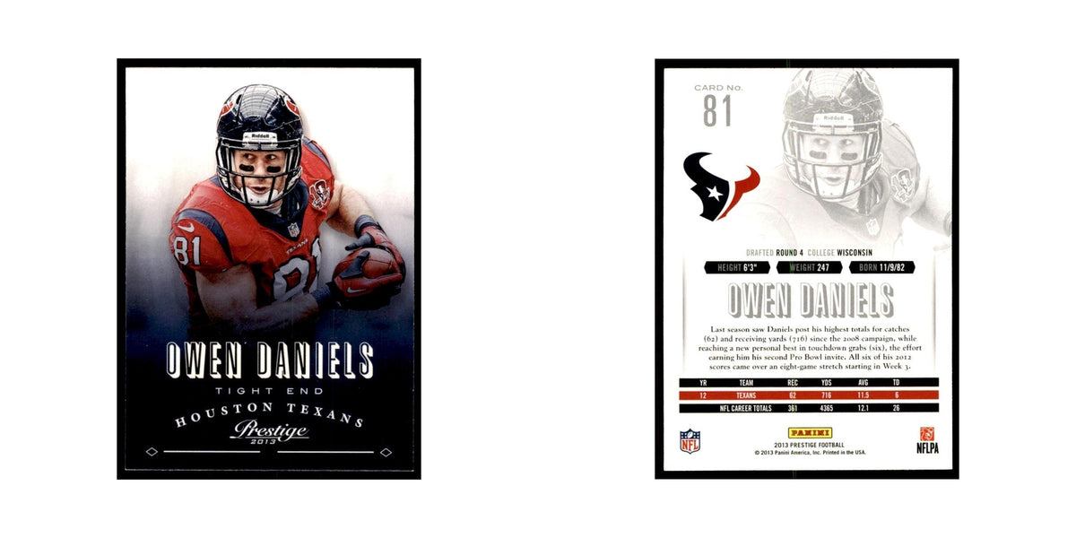 Owen Daniels 2013 Panini Prestige #81 Houston Texans Football Card NM