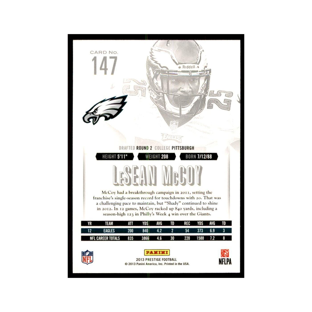 LeSean McCoy 2013 Panini Prestige #147 Philadelphia Eagles Football Card NM