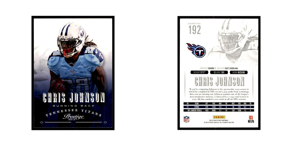 Chris Johnson 2013 Panini Prestige #192 Tennessee Titans Football Card NM