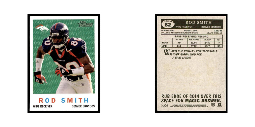 Rod Smith 2005 Topps Heritage #82 Denver Broncos Football Card NM
