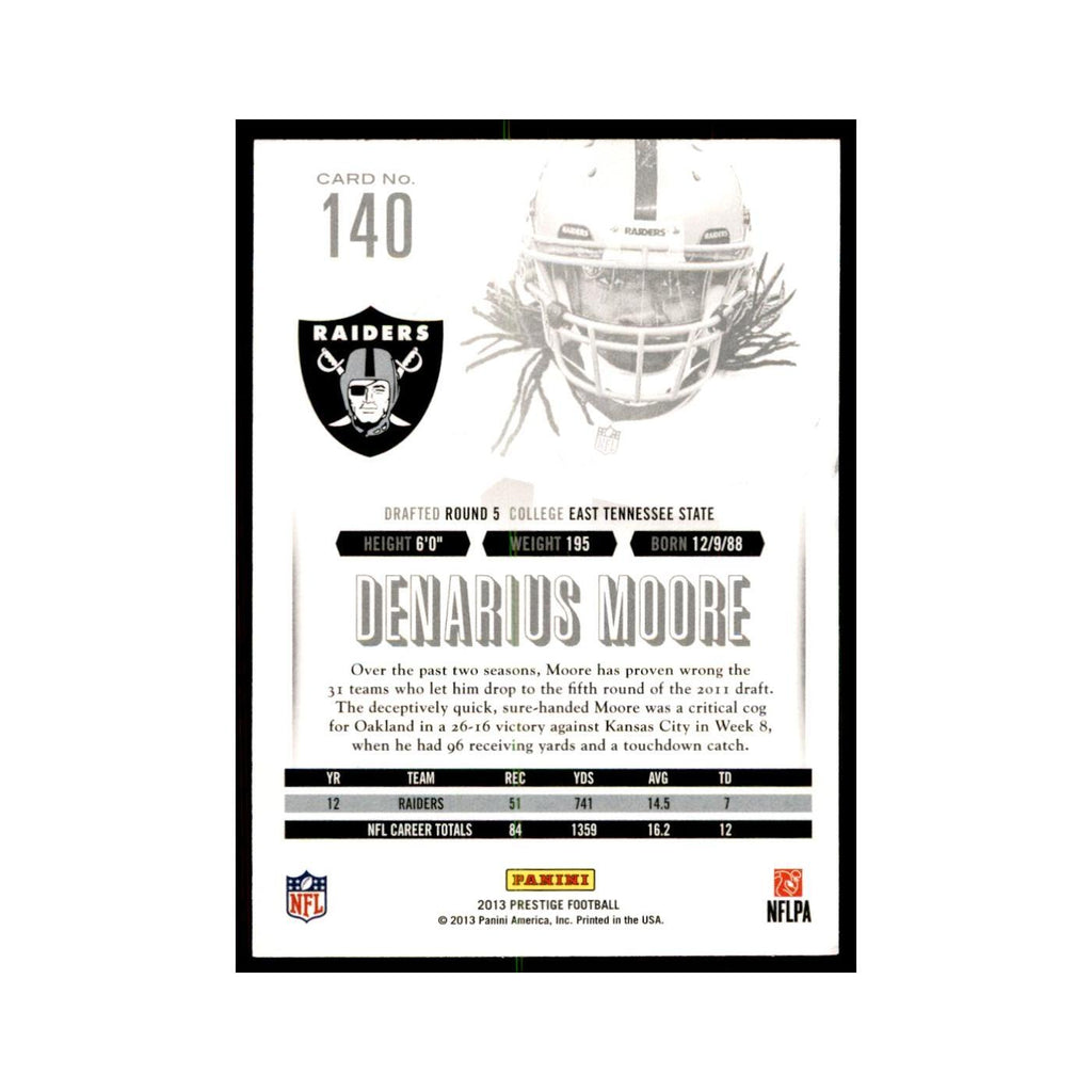 Denarius Moore 2013 Panini Prestige #140 Oakland Raiders Football Card NM
