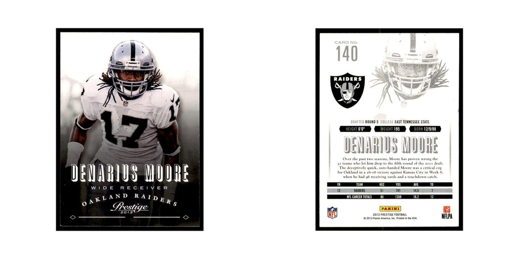 Denarius Moore 2013 Panini Prestige #140 Oakland Raiders Football Card NM