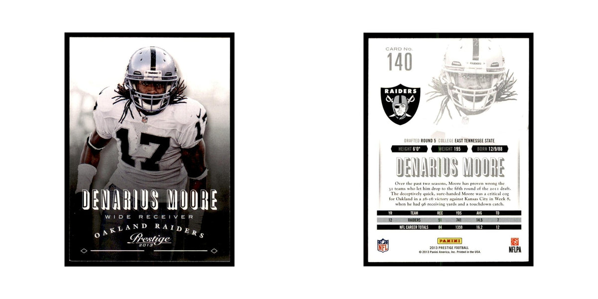 Denarius Moore 2013 Panini Prestige #140 Oakland Raiders Football Card NM