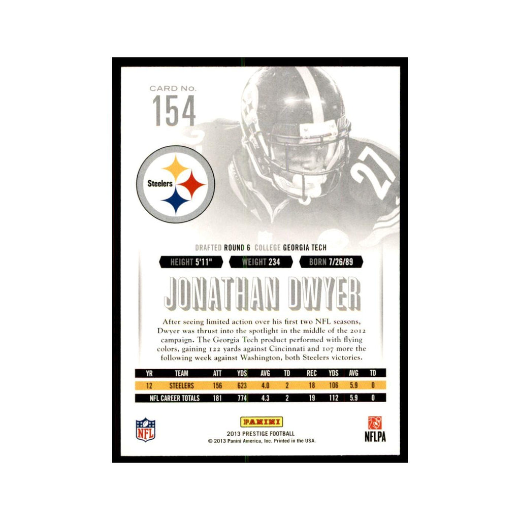 Jonathan Dwyer 2013 Panini Prestige #154 Pittsburgh Steelers Football Card NM