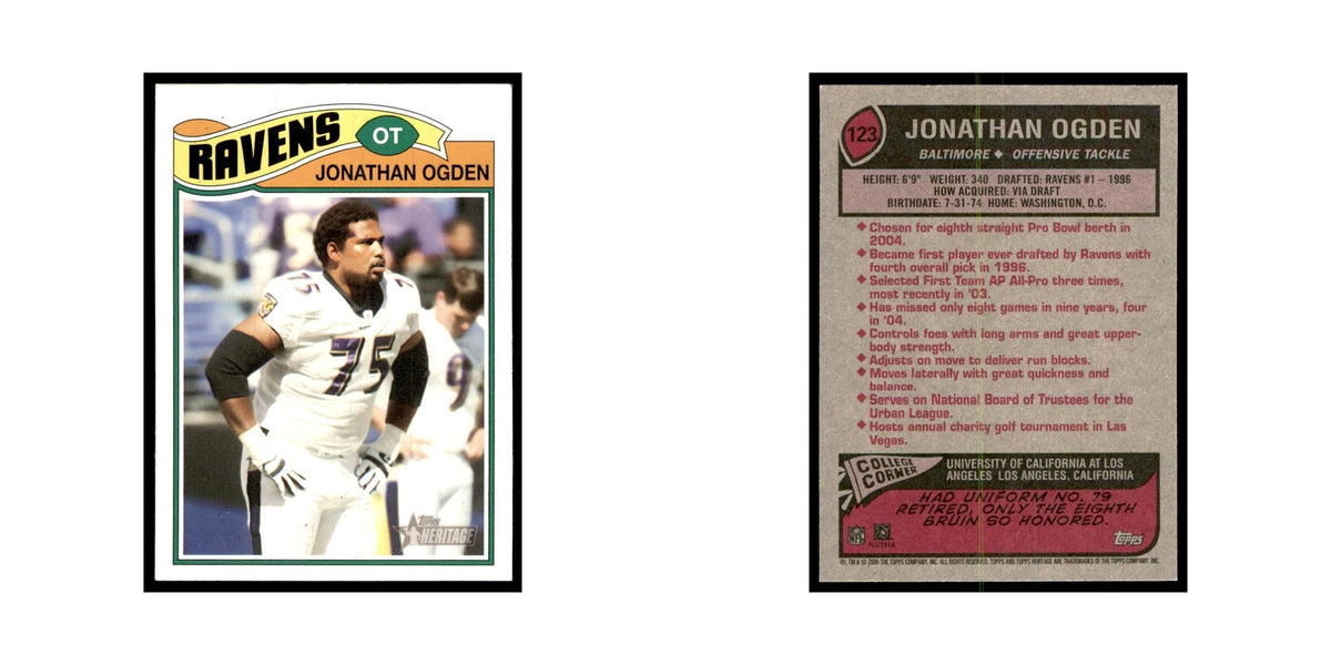 Jonathan Ogden 2005 Topps Heritage #123 Baltimore Ravens Football Card NM