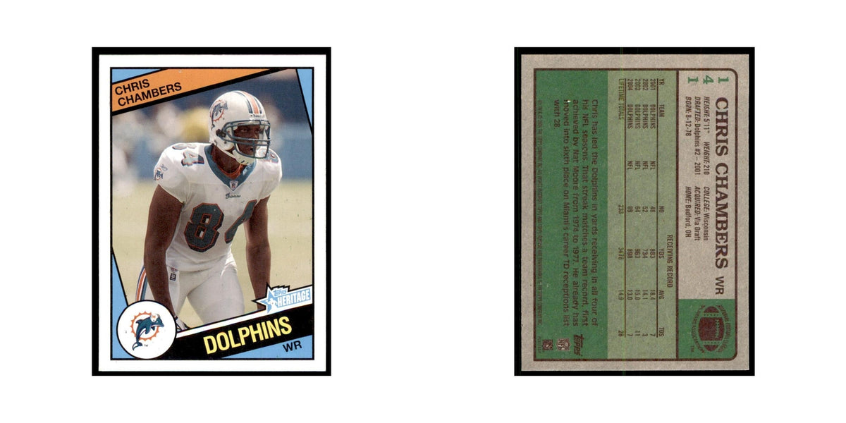 Chris Chambers 2005 Topps Heritage #141 Miami Dolphins Football Card NM