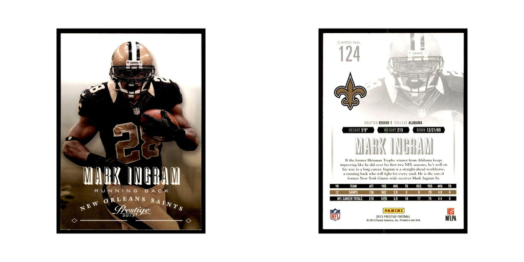 Mark Ingram 2013 Panini Prestige #124 New Orleans Saints Football Card NM