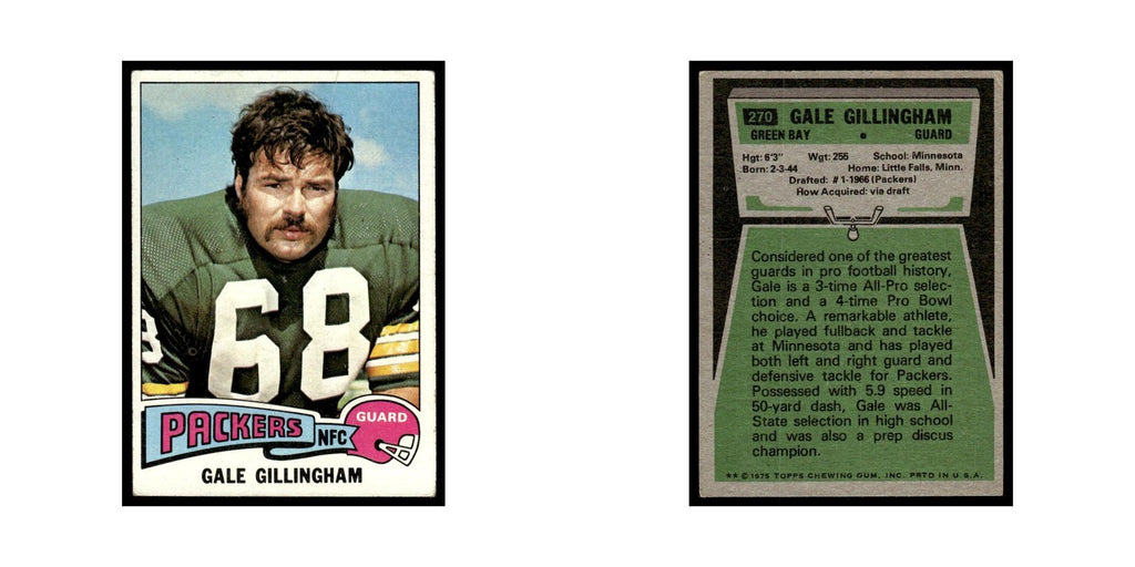 Gale Gillingham 1975 Topps (damaged) #270.0 Green Bay Packers Football Card Poor