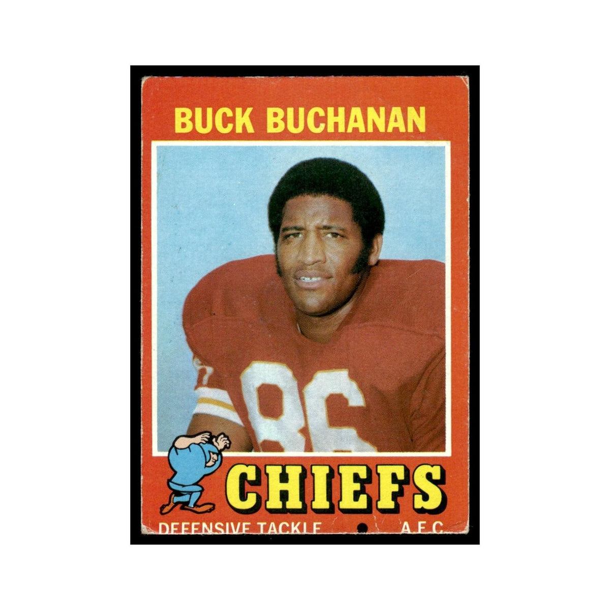 Buck Buchanan 1971 Topps (damaged) #13.0 Kansas City Chiefs Football Card Poor