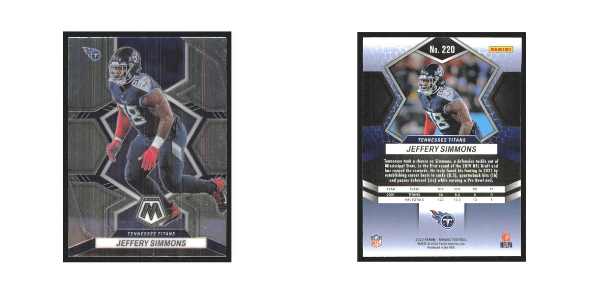 Jeffery Simmons 2022 Panini Mosaic #220 Tennessee Titans Football Card NM