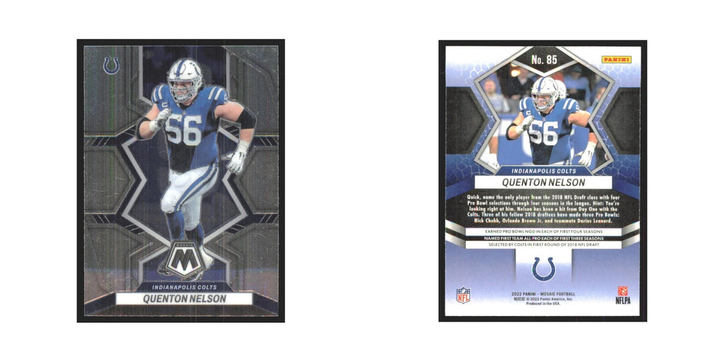 Quenton Nelson 2022 Panini Mosaic #85 Indianapolis Colts Football Card NM