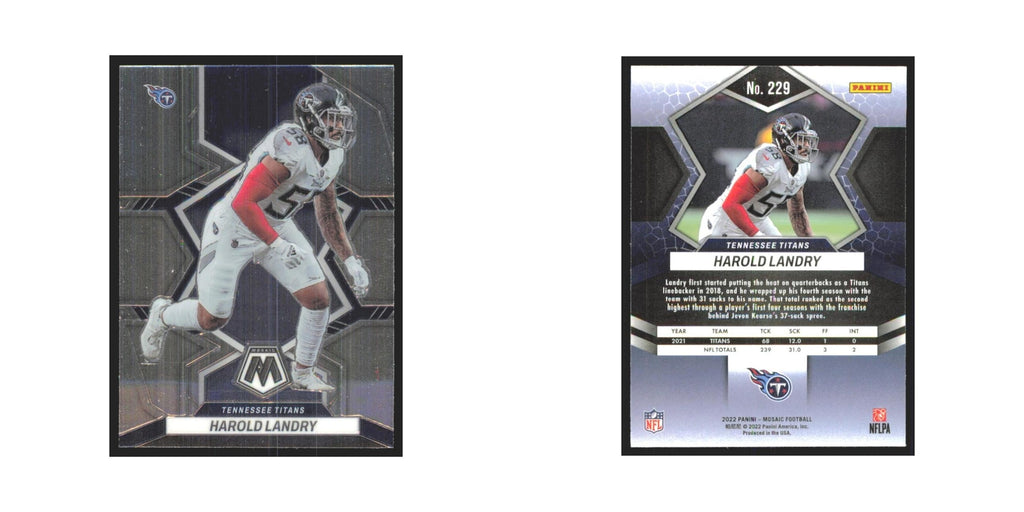 Harold Landry 2022 Panini Mosaic #229 Tennessee Titans Football Card NM