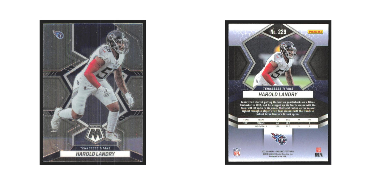 Harold Landry 2022 Panini Mosaic #229 Tennessee Titans Football Card NM