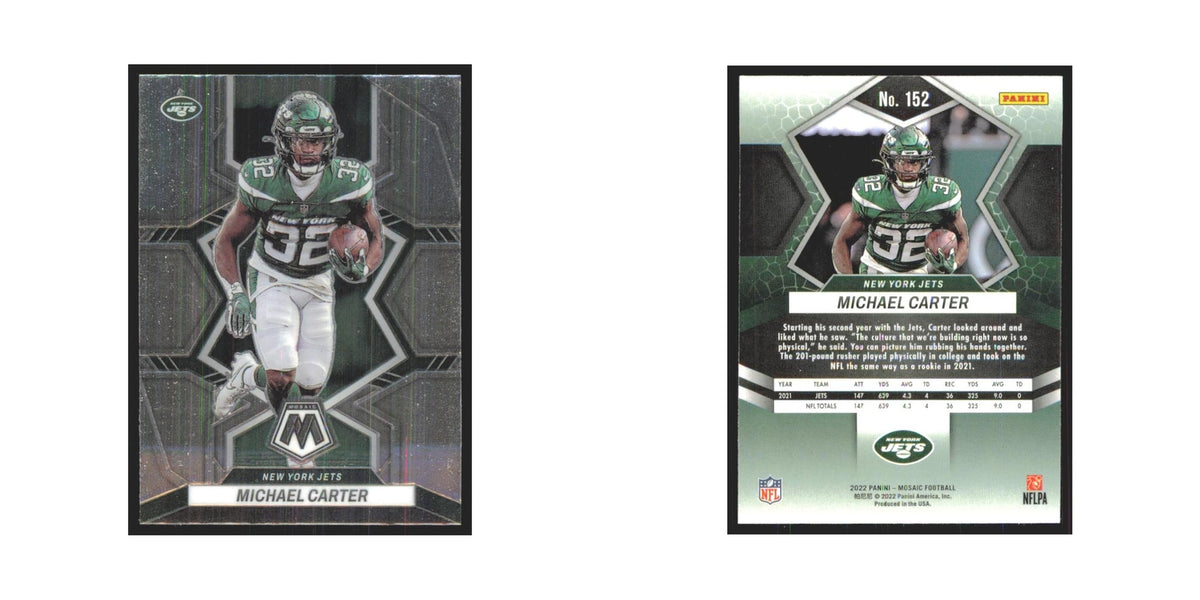 Michael Carter 2022 Panini Mosaic #152 New York Jets Football Card NM