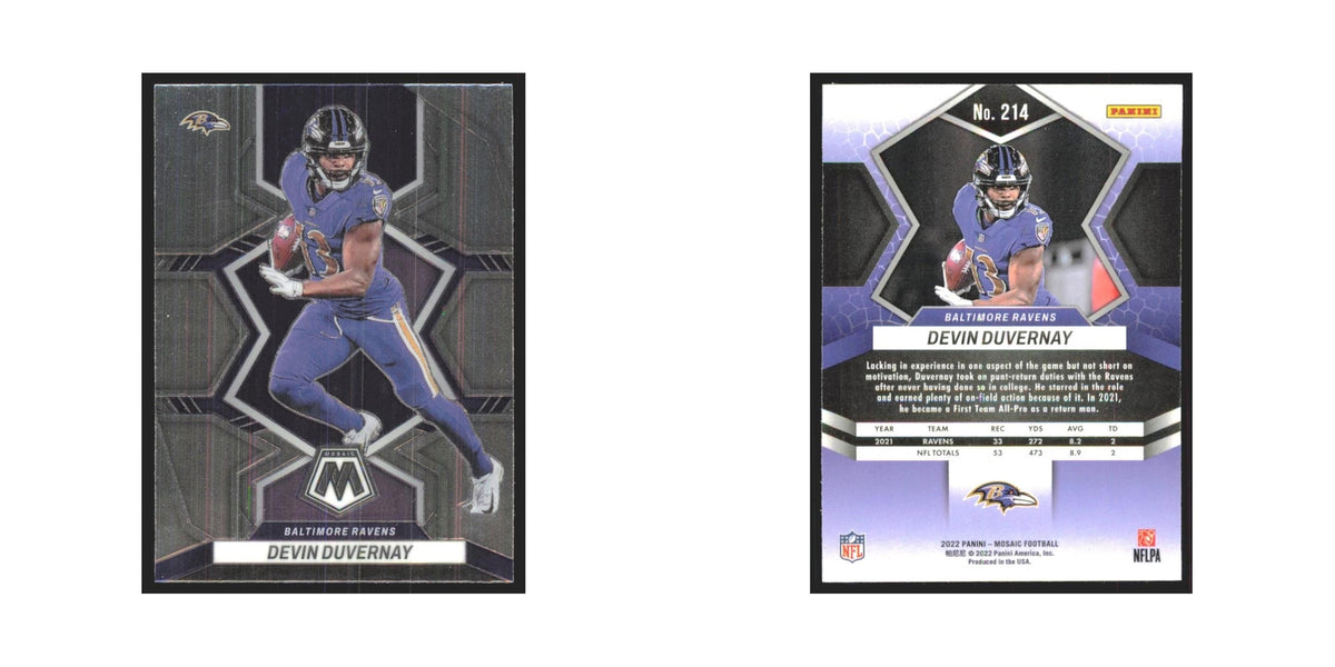 Devin Duvernay 2022 Panini Mosaic #214 Baltimore Ravens Football Card NM
