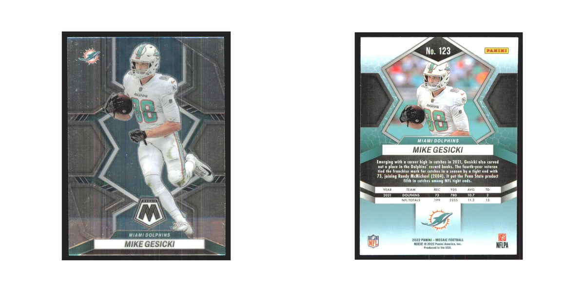 Mike Gesicki 2022 Panini Mosaic #123 Miami Dolphins Football Card NM