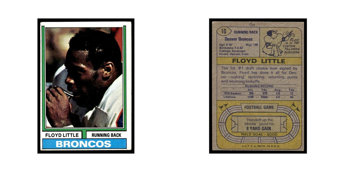 Floyd Little 1974 Topps (damaged) #10.0 Denver Broncos Football Card Poor