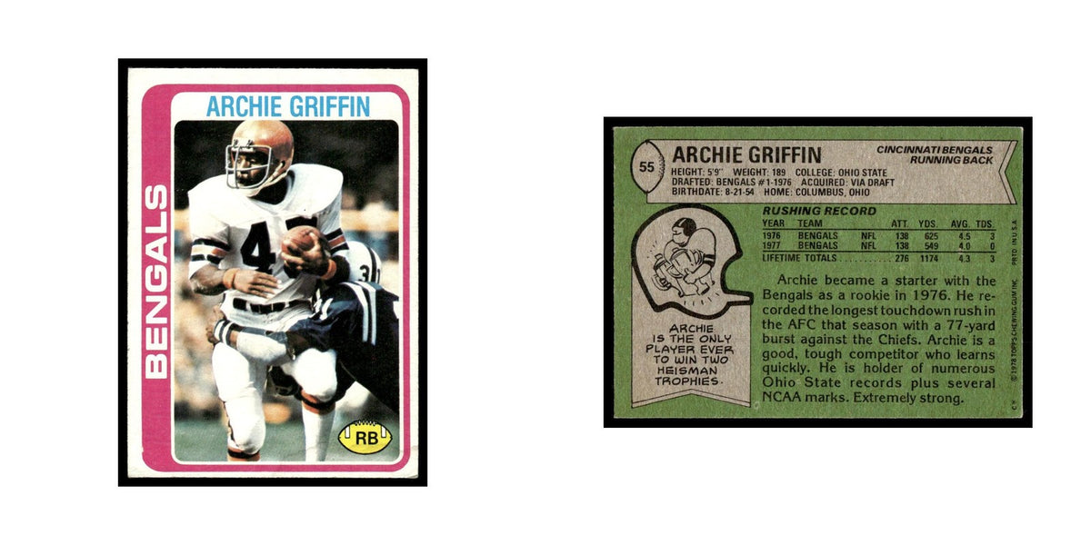 Archie Griffin 1978 Topps #55.0 Cincinnati Bengals Football Card EX