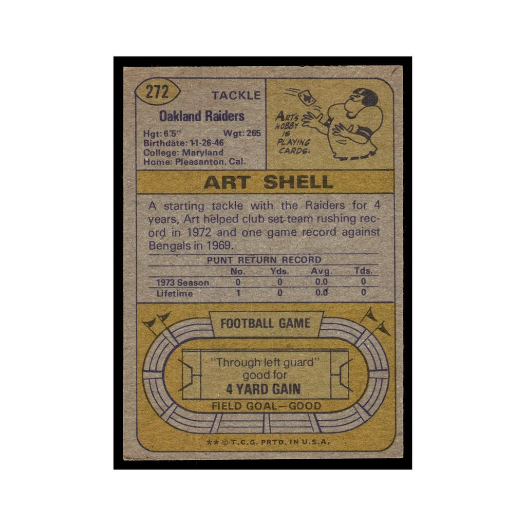 Art Shell 1974 Topps (damaged) #272.0 Oakland Raiders Football Card Poor