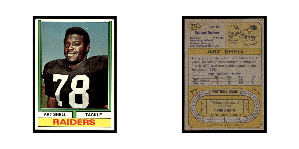 Art Shell 1974 Topps (damaged) #272.0 Oakland Raiders Football Card Poor