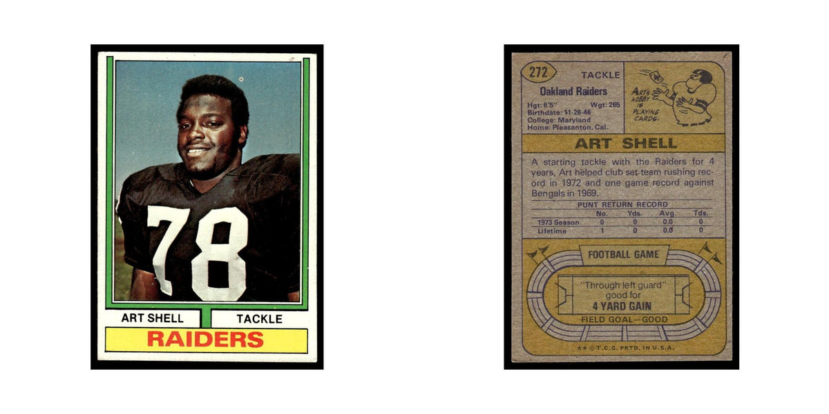 Art Shell 1974 Topps (damaged) #272.0 Oakland Raiders Football Card Poor