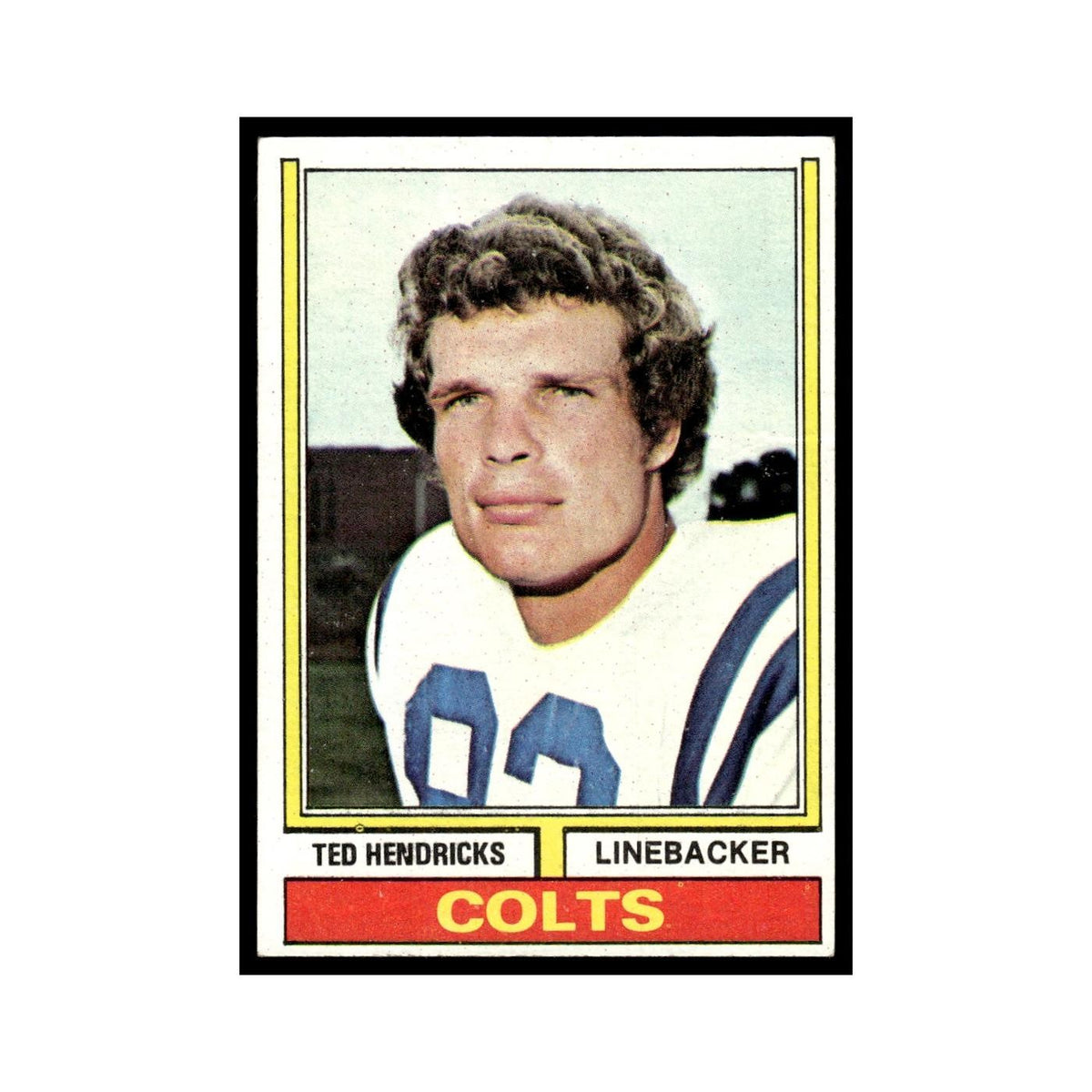 Ted Hendricks 1974 Topps (damaged) #385.0 Baltimore Colts Football Card Poor