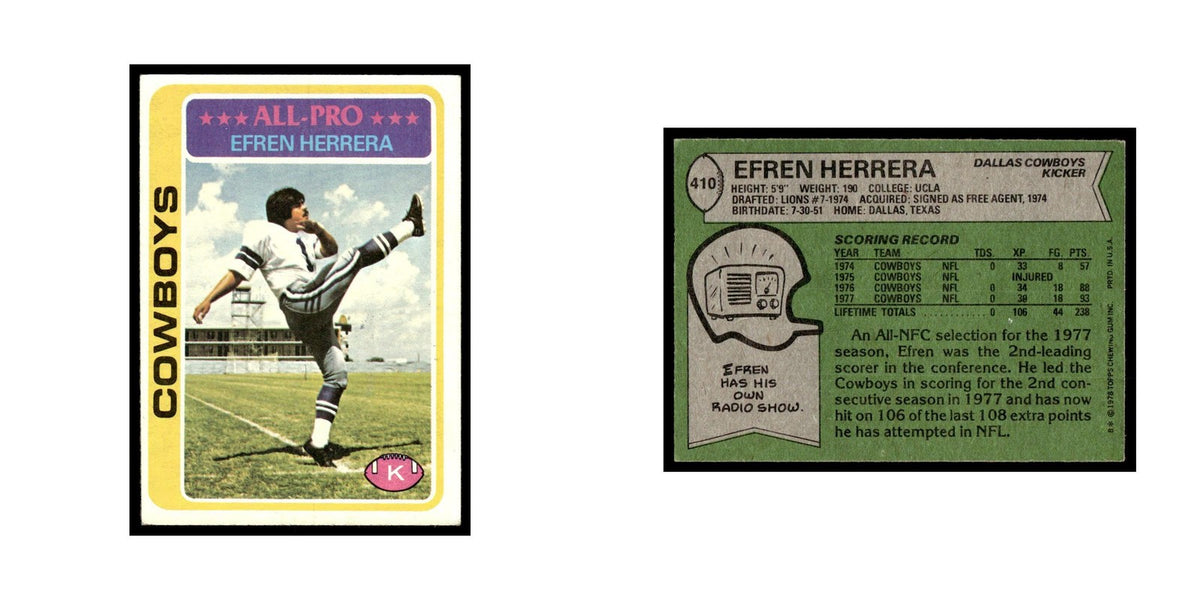 Efren Herrera 1978 Topps #410.0 Dallas Cowboys Football Card EX
